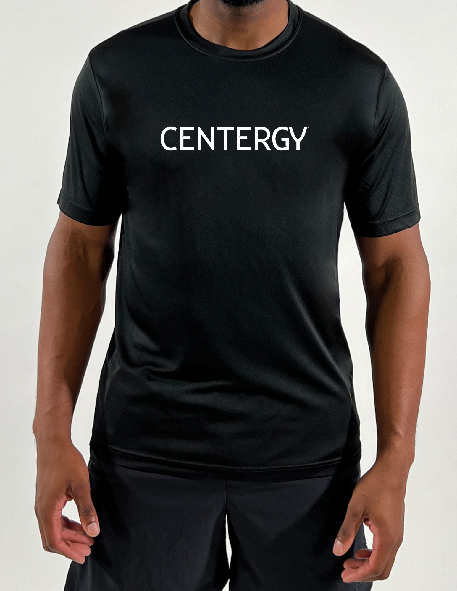 Centergy White Logo Mens Performance Shirt