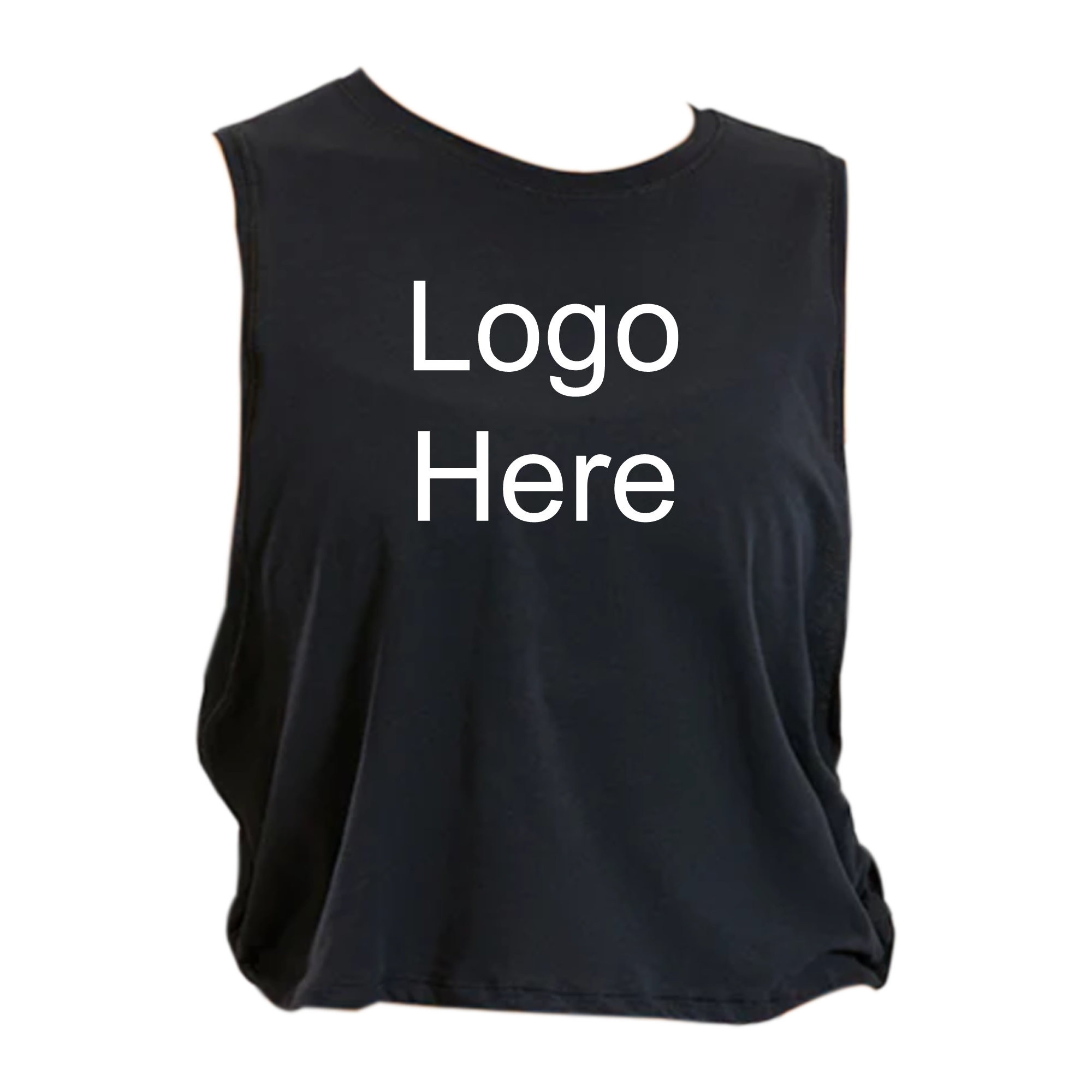 MOSSA Print On Demand Women's CRZ Yoga Pima Cotton Cropped Tank (black)