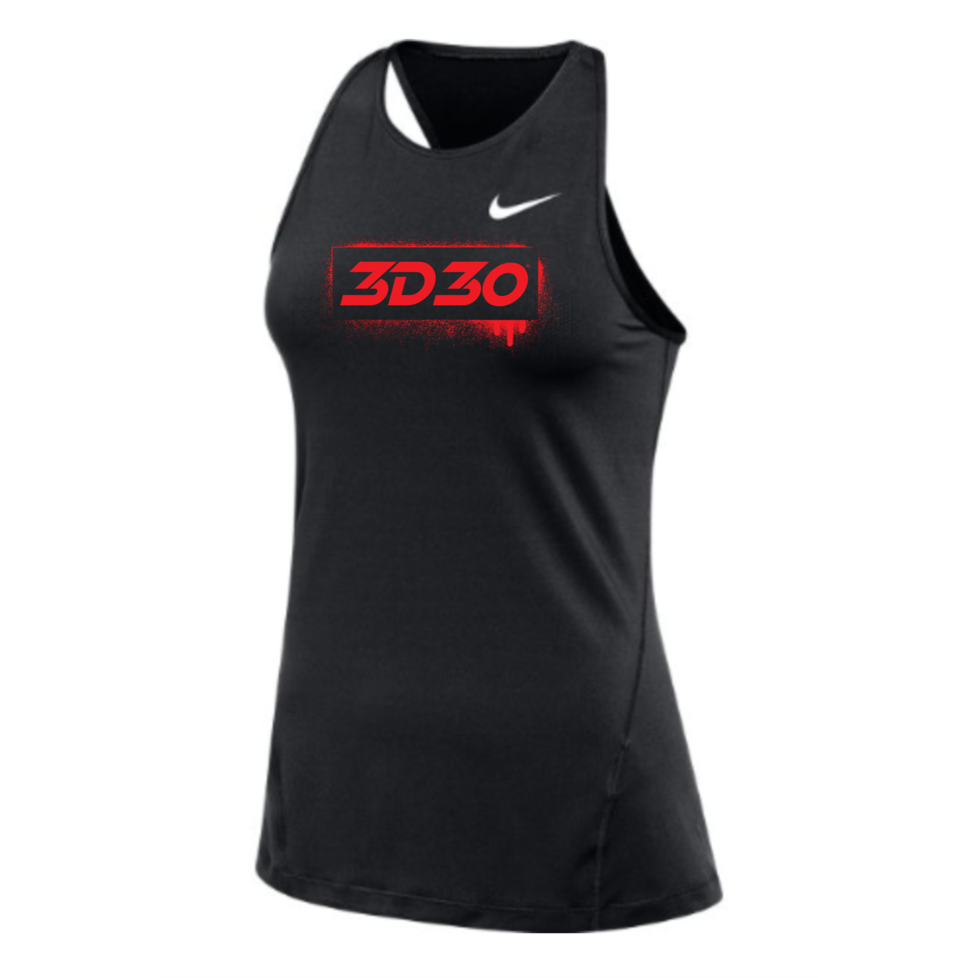 MOSSA Nike Women's All Over Mesh Tank (black) - 3D30 Graffiti Logo