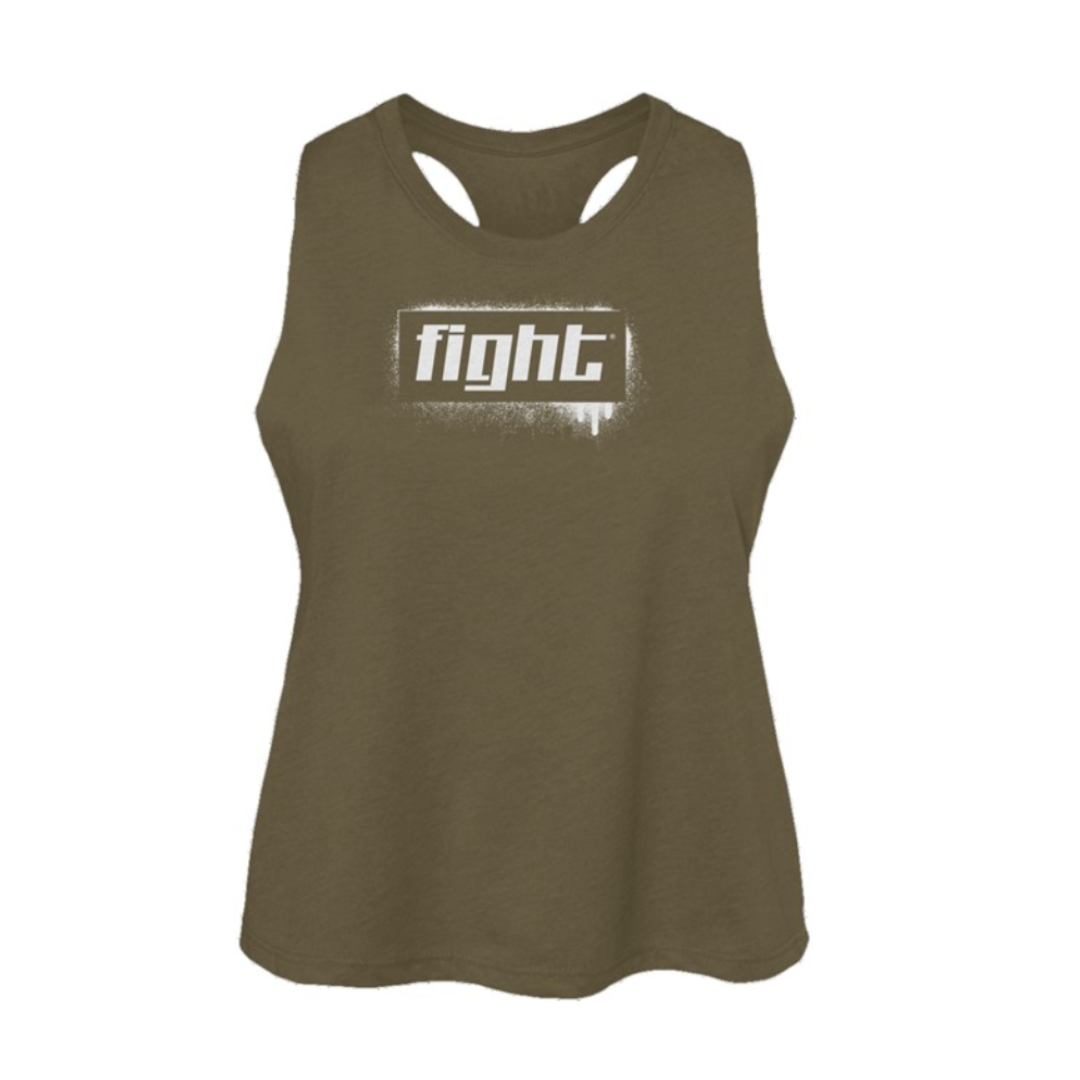 Graffiti Fight Women's Racerback Cropped Tank