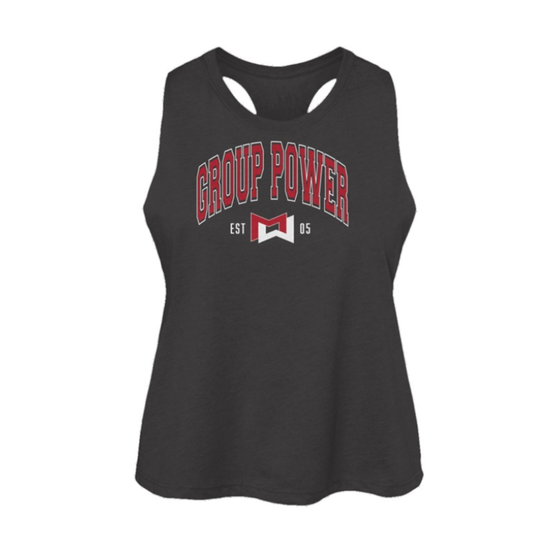 Group Power Collegiate Women's Racerback Cropped Tank