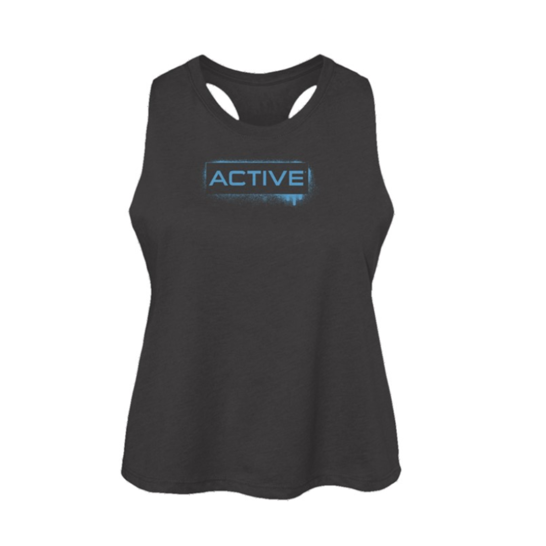 Active Graffiti Logo Women's Racerback Cropped Tank