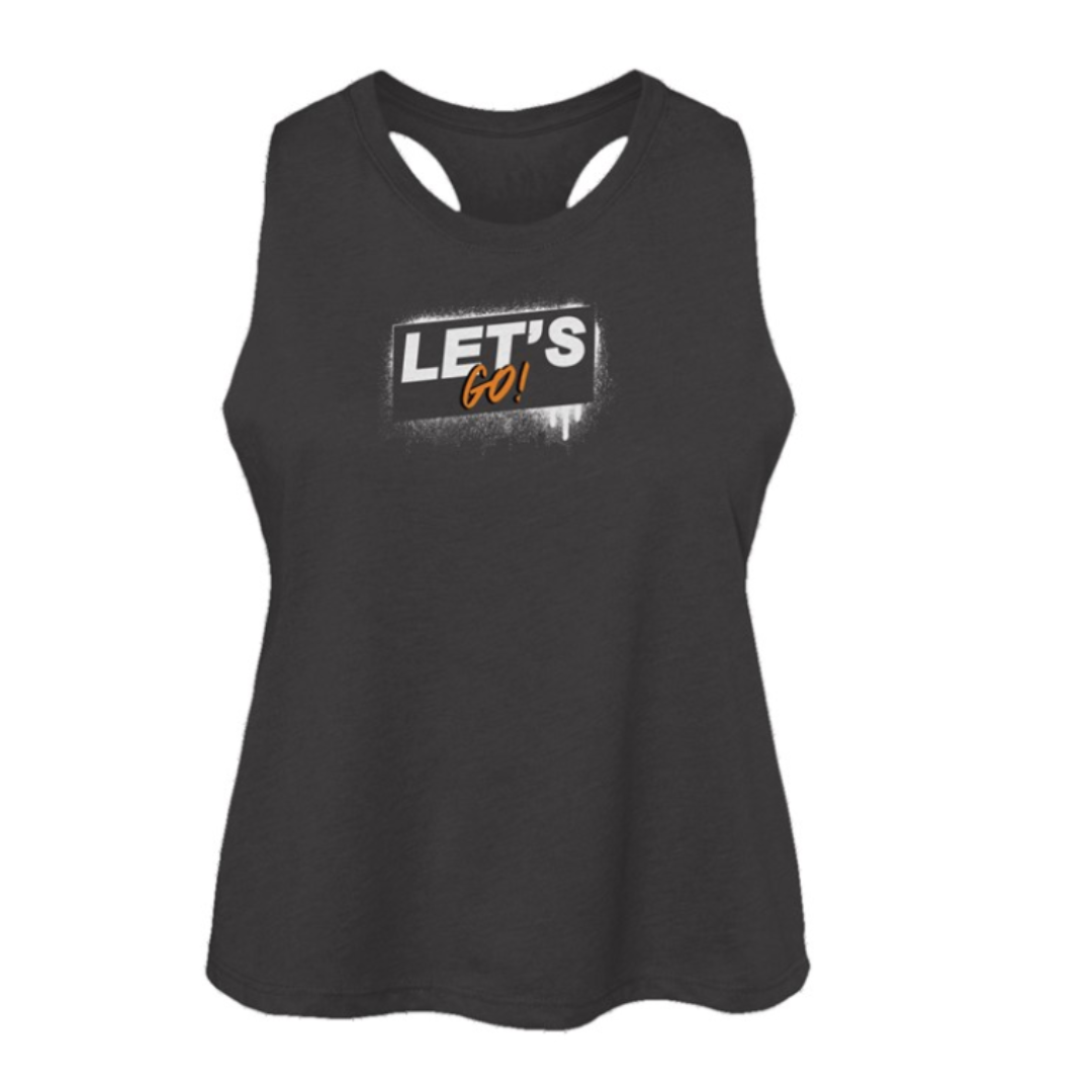 Let's Go Group Blast Women's Racerback Cropped Tank