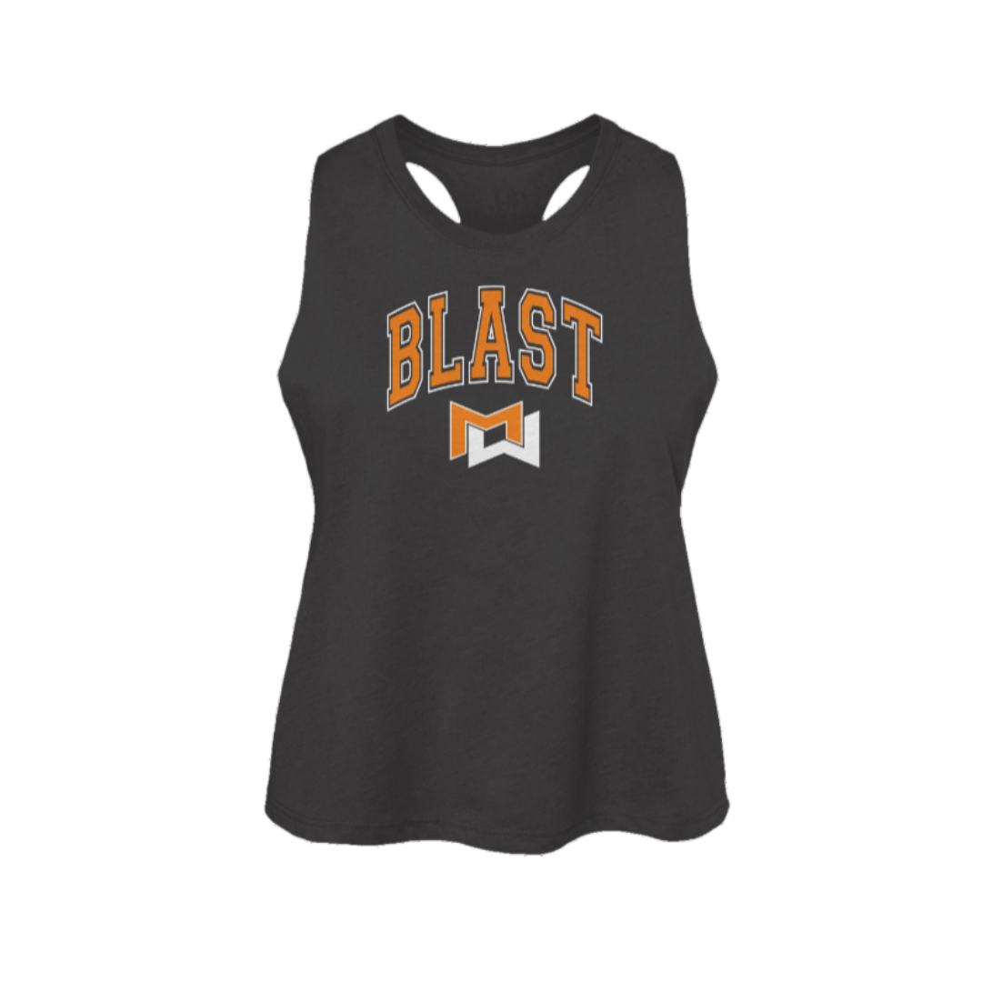 Group Blast Collegiate Women's Racerback Cropped Tank
