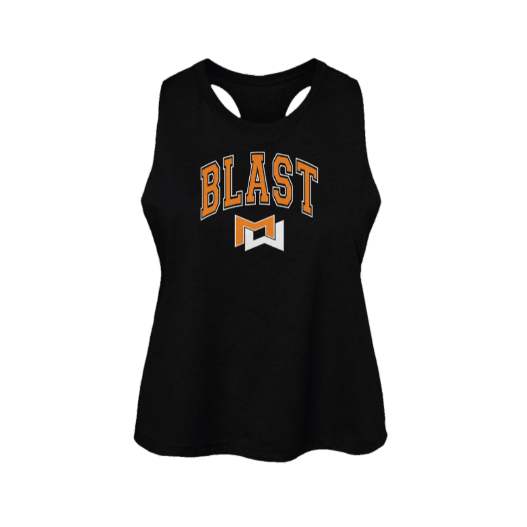 Group Blast Collegiate Women's Racerback Cropped Tank