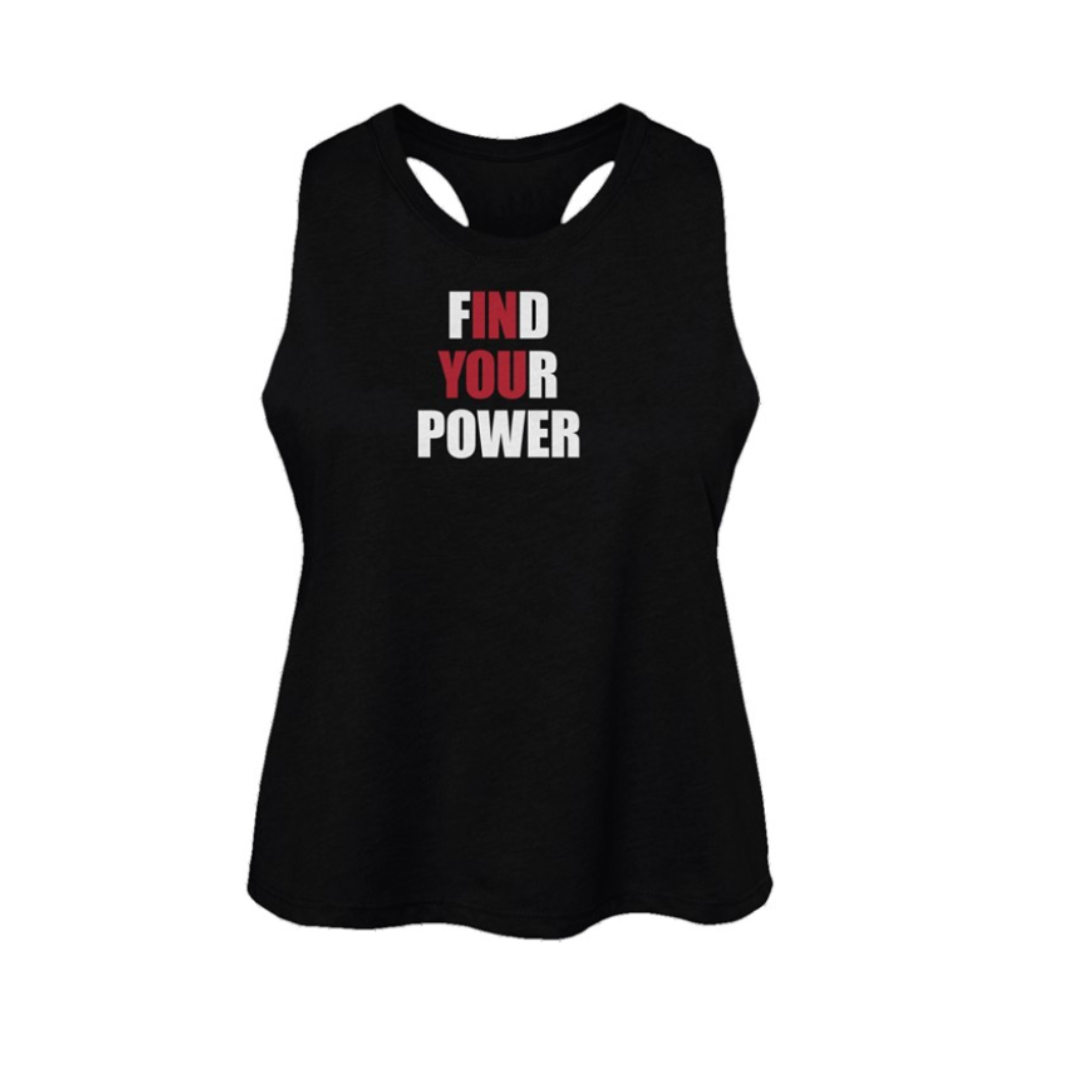 Find Your Power Womens Racerback Cropped Tank