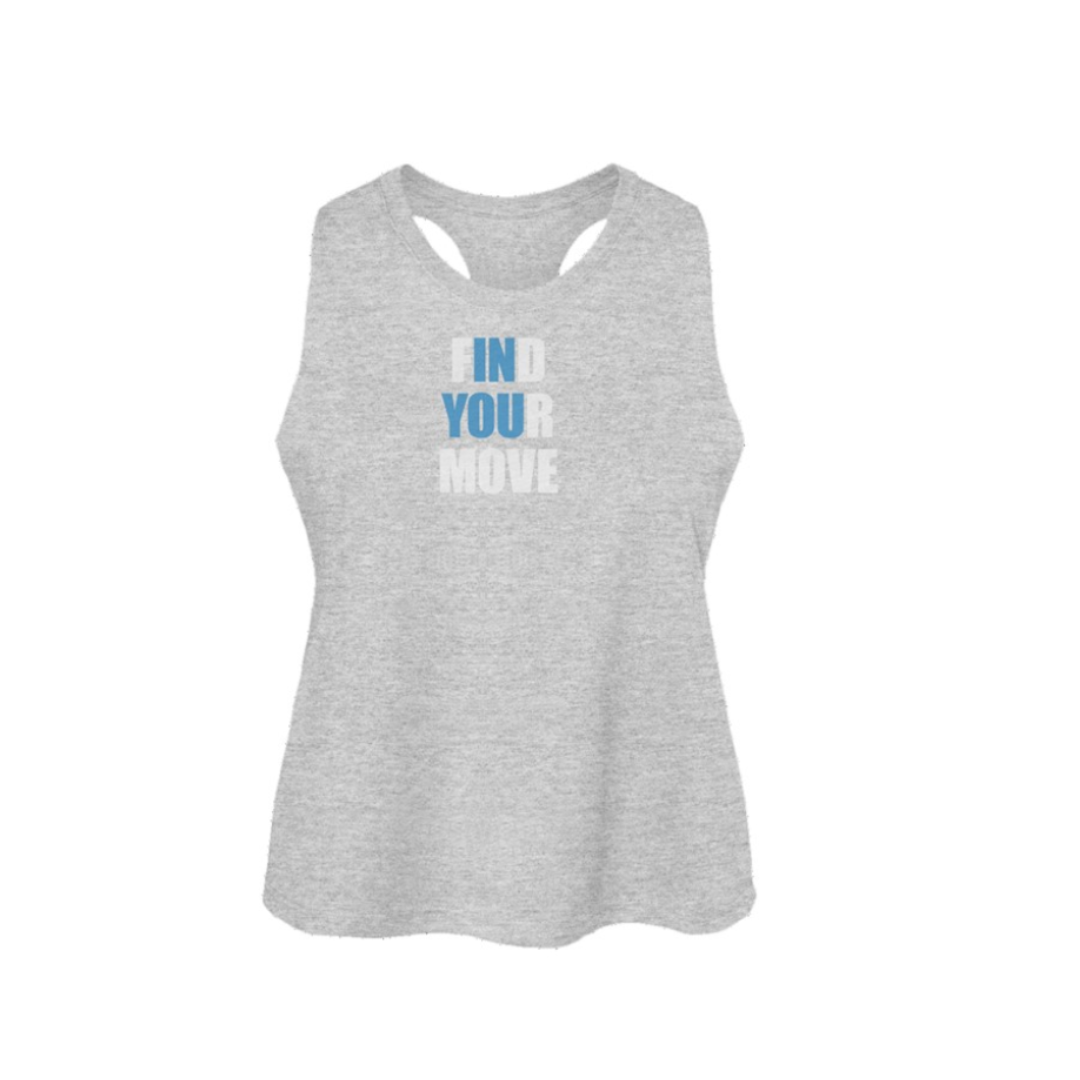 Find Your Move Group Active Womens Racerback Cropped Tank- Athletic Heather