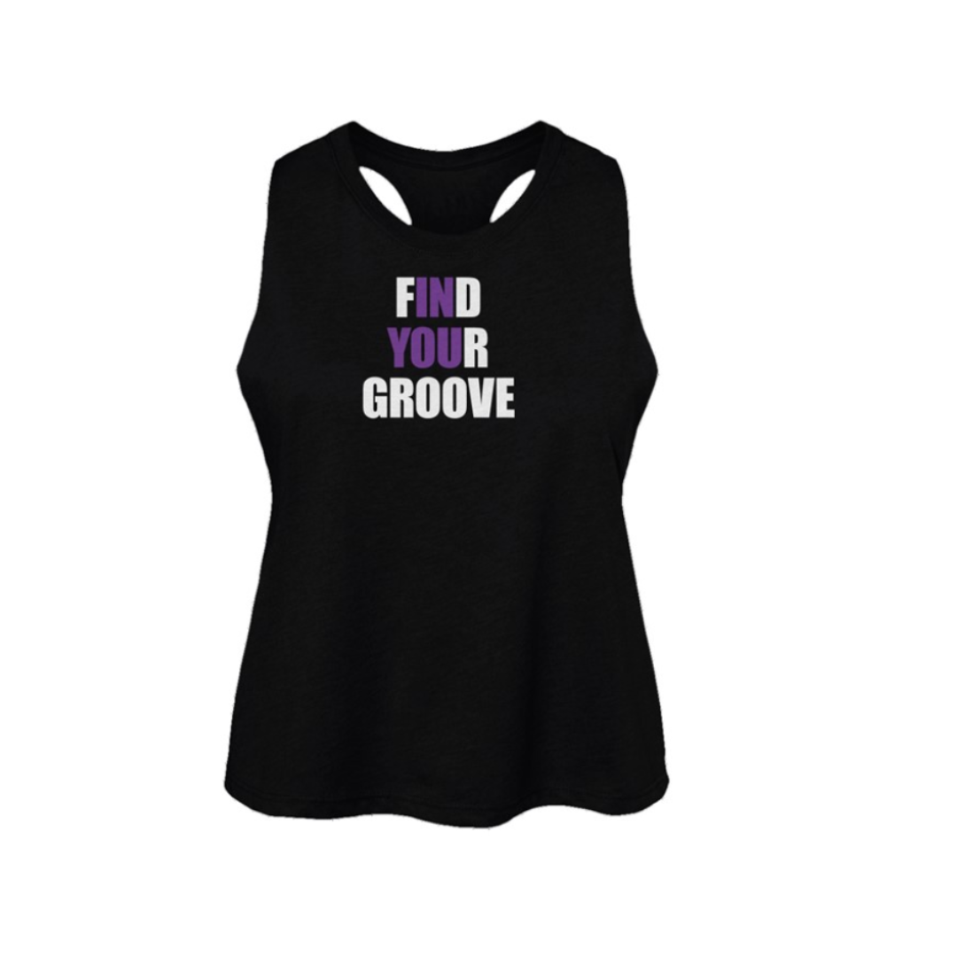 Find Your Groove Womens Racerback Cropped Tank