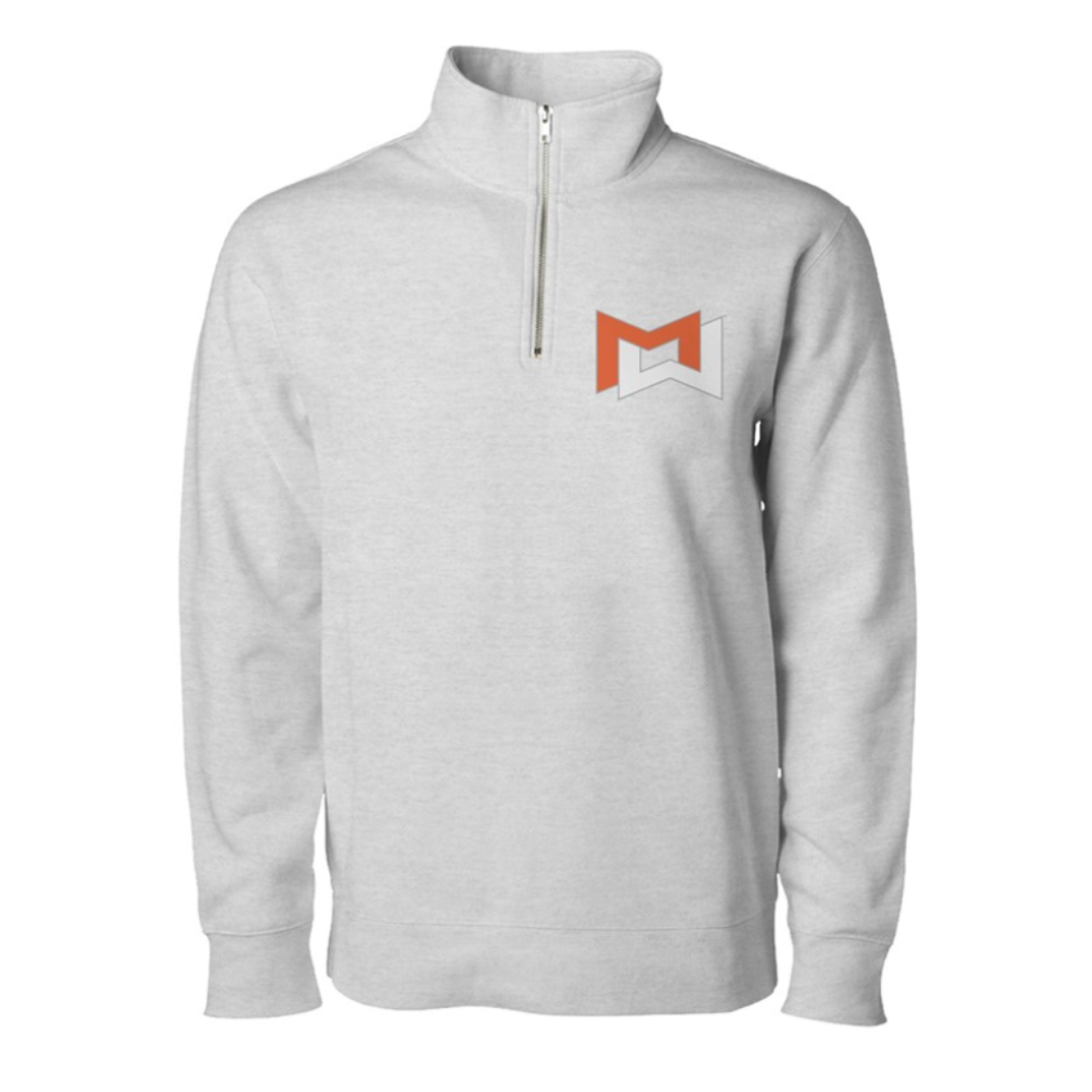 MOSSA Icon Unisex Quarter Zip Pullover- Grey Heather
