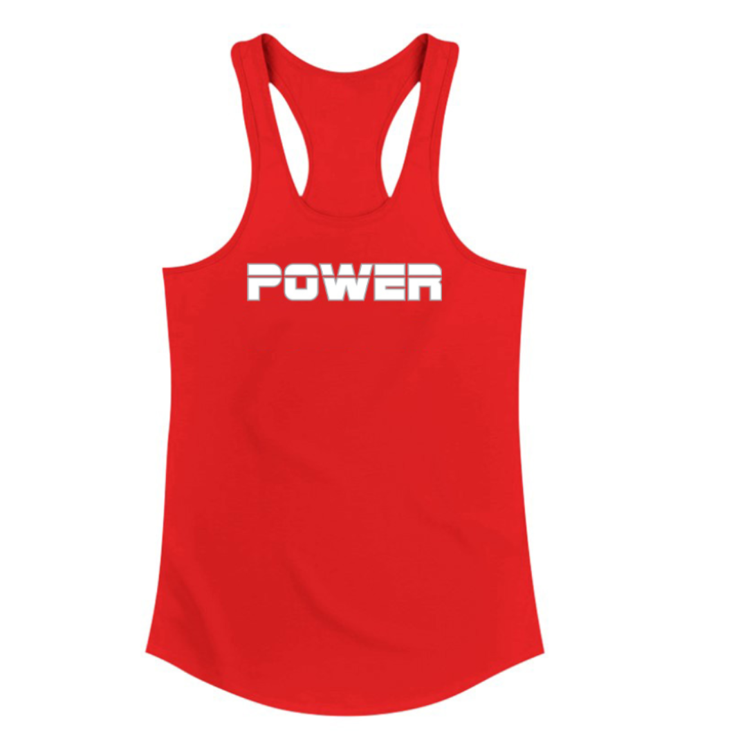 POWER Womens Racerback Tank-Red