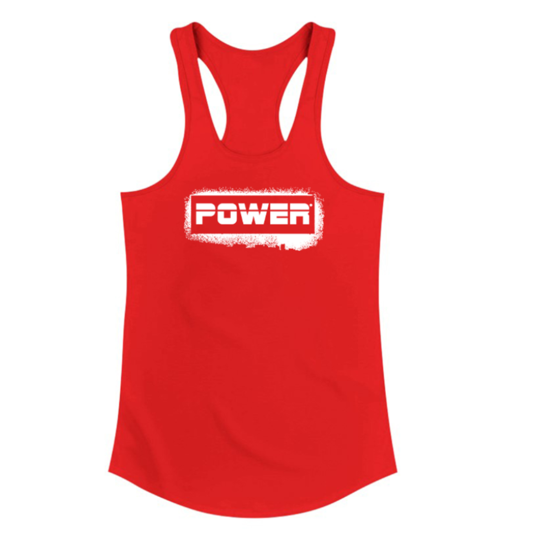 Graffiti Power White Womens Racerback Tank