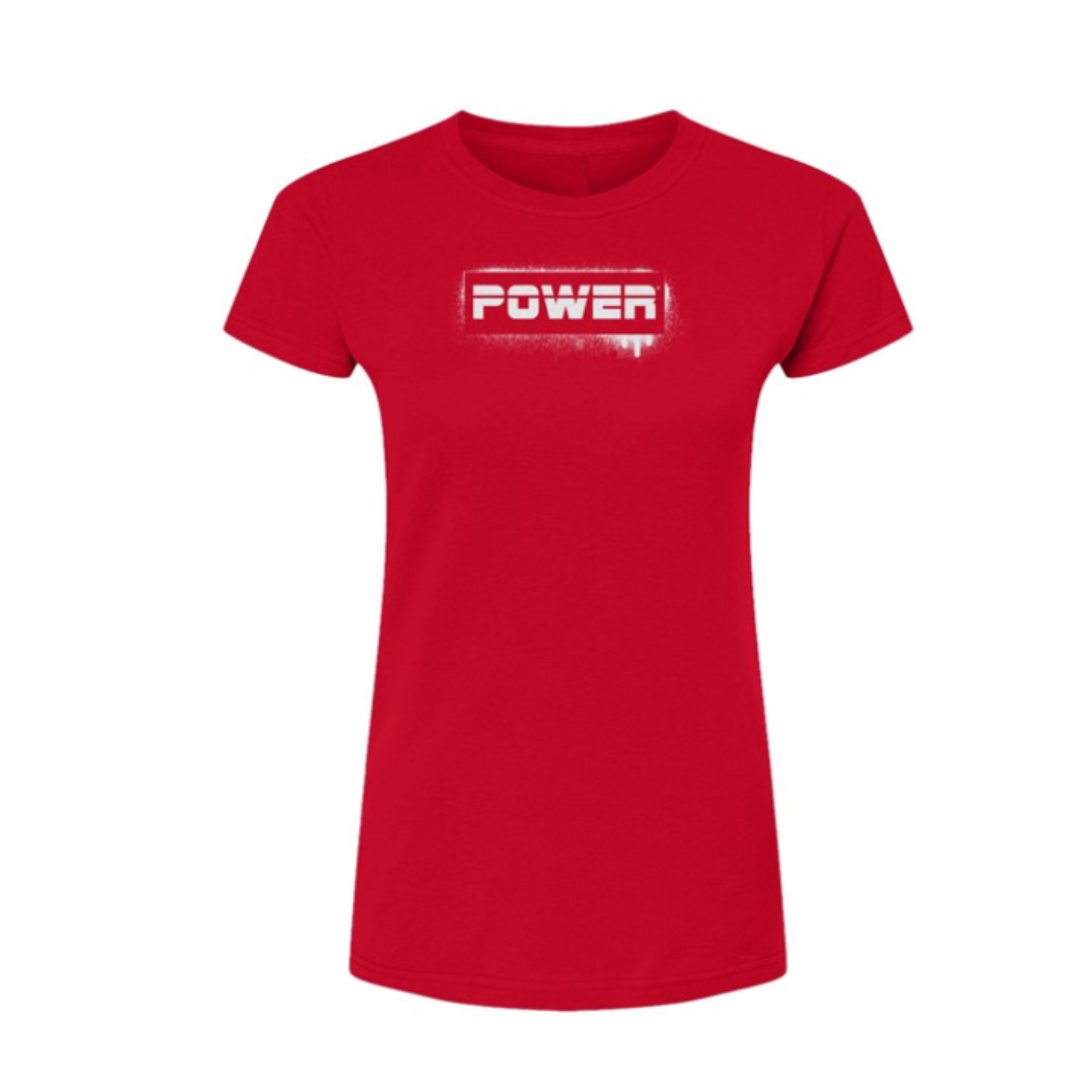 Graffiti Power Womens T-Shirt- Red