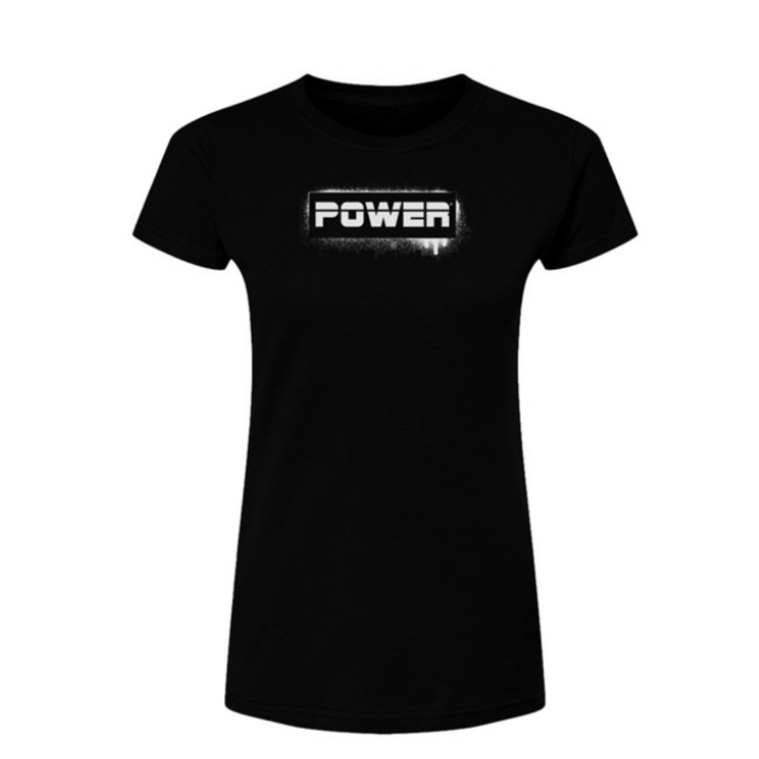 Graffiti Power Womens T-Shirt- Black
