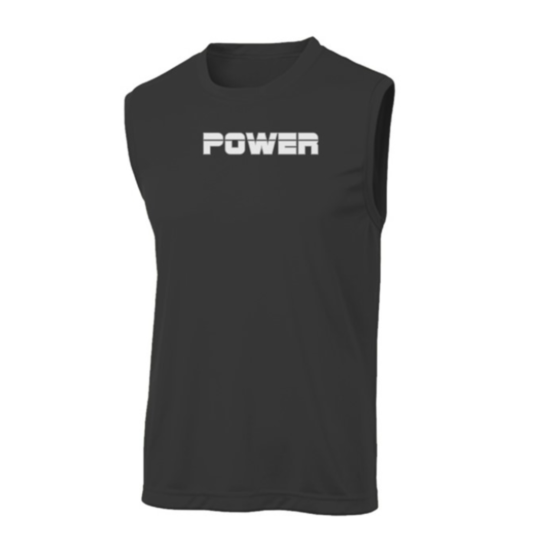 POWER Mens Sleeveless Tank- Black