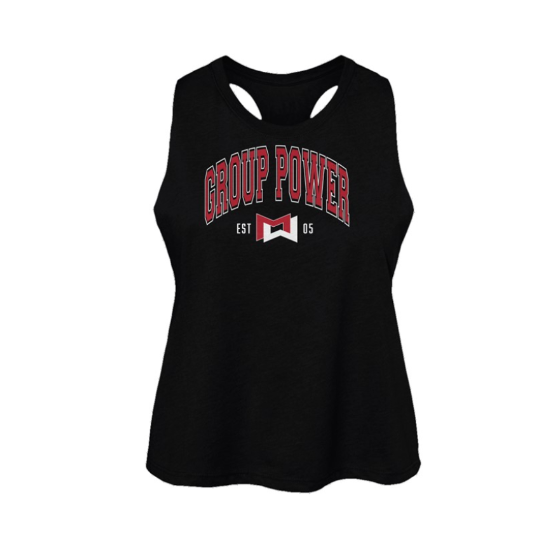 Group Power Collegiate Women's Racerback Cropped Tank