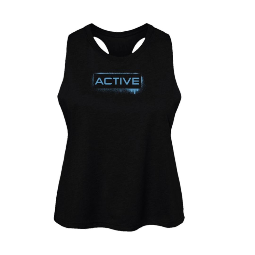 Active Graffiti Logo Women's Racerback Cropped Tank