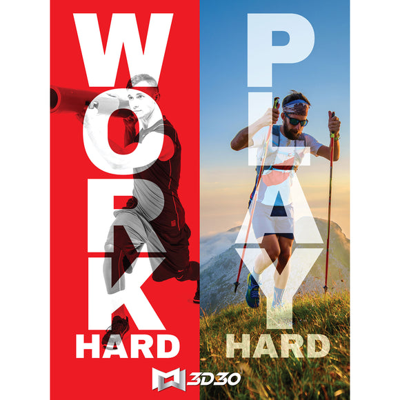3D30 APR21 Work Hard Play Hard Poster
