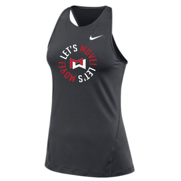 MOSSA LET'S MOVE Circle Logo Nike All Over Mesh Tank - Anthracite