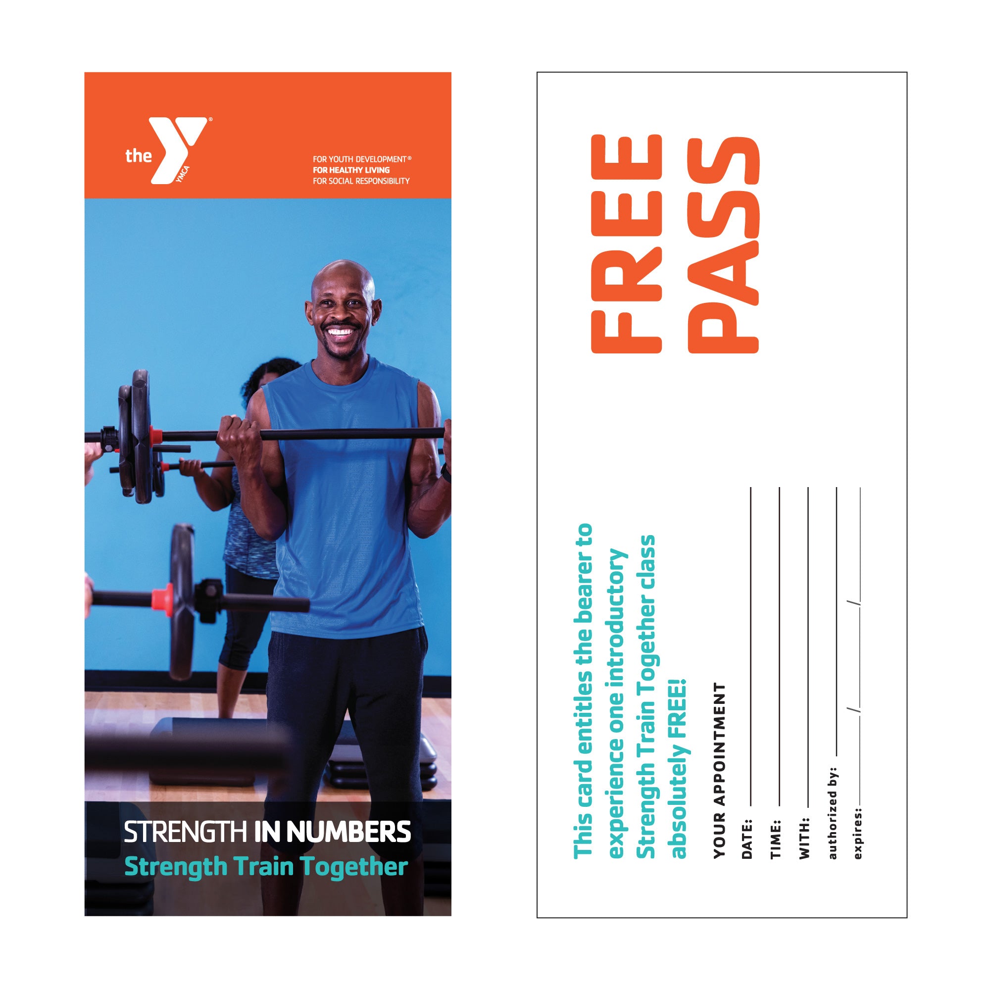 Y Strength Train Together STRENGTH IN NUMBERS Free Pass Cards