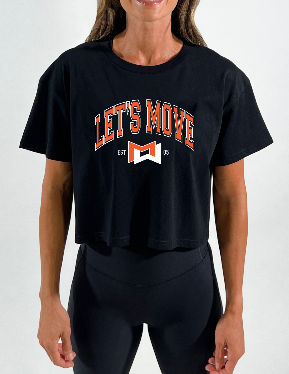 Let's Move Collegiate Cropped Womens Tee