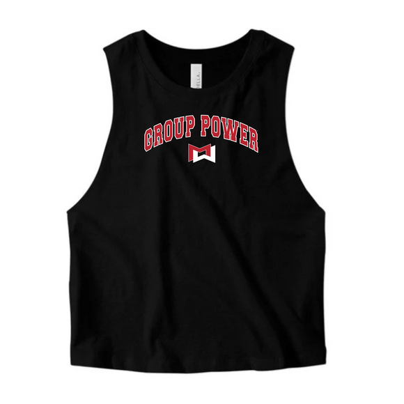 MOSSA Bella + Canvas Women's Cropped Tank - Power Collegiate Logo