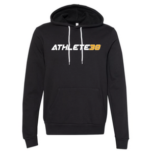 MOSSA Unisex Bella + Canvas Hoodie (black) - ATHLETE30 Standard Logo - white/gold