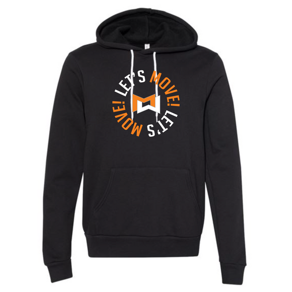 MOSSA Unisex Bella + Canvas Hoodie (black) - Group Blast LET'S MOVE Circle Logo