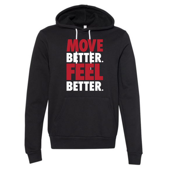 MOSSA Unisex Bella + Canvas Hoodie (black) - Group Power MOVE BETTER FEEL BETTER Logo