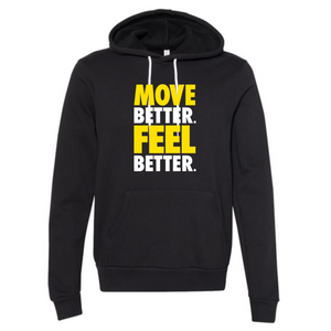 MOSSA Unisex Bella + Canvas Hoodie (black) - R30 MOVE BETTER FEEL BETTER Logo