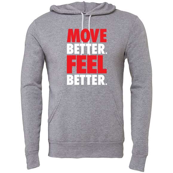 MOSSA Unisex Bella + Canvas Hoodie (grey) - 3D30 MOVE BETTER FEEL BETTER Logo