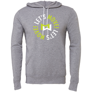 MOSSA Unisex Bella + Canvas Hoodie (grey) - Group Core LET'S MOVE Circle Logo