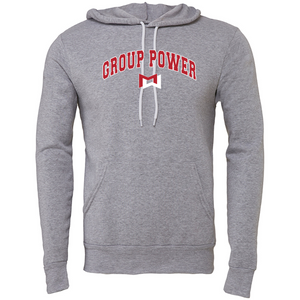 MOSSA Unisex Bella + Canvas Hoodie (athletic heather) - Group Power Collegiate Logo