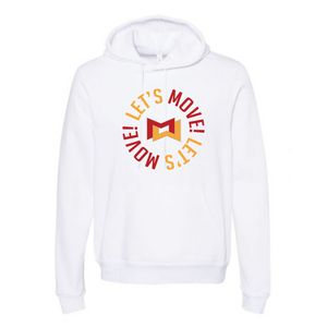 MOSSA Unisex Bella + Canvas Hoodie (white) - ATHLETE30 LET'S MOVE Circle Logo