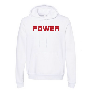 MOSSA Unisex Bella + Canvas Hoodie (white) - Group Power Standard Logo