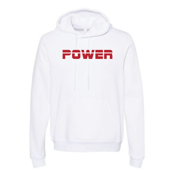 MOSSA Unisex Bella + Canvas Hoodie (white) - Group Power Standard Logo