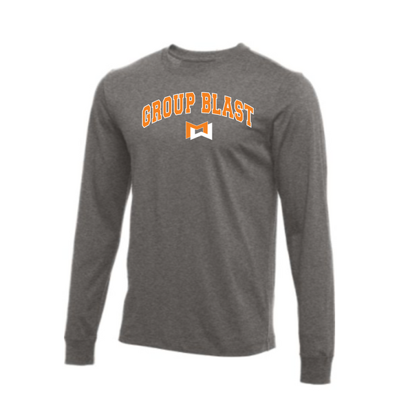 MOSSA Bella + Canvas Unisex Long Sleeve T-Shirt (grey) - Group Blast Collegiate Logo