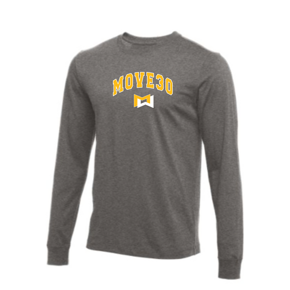 MOSSA Bella + Canvas Unisex Long Sleeve T-Shirt (grey) - MOVE30 Collegiate Logo