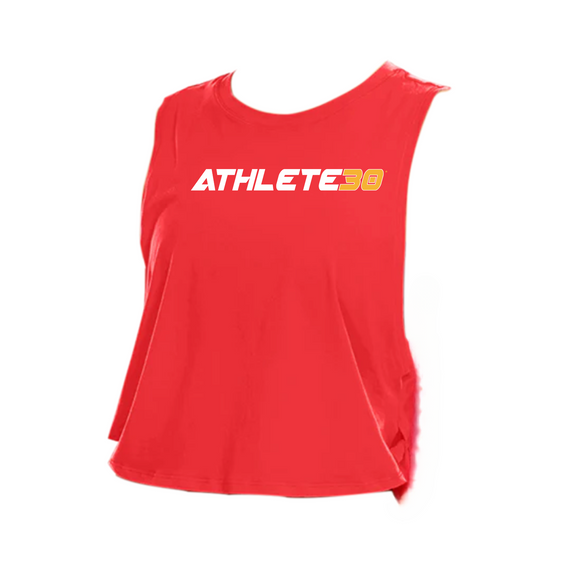 MOSSA ATHLETE30 CRZ Yoga Pima Cotton Cropped Tank (Red)