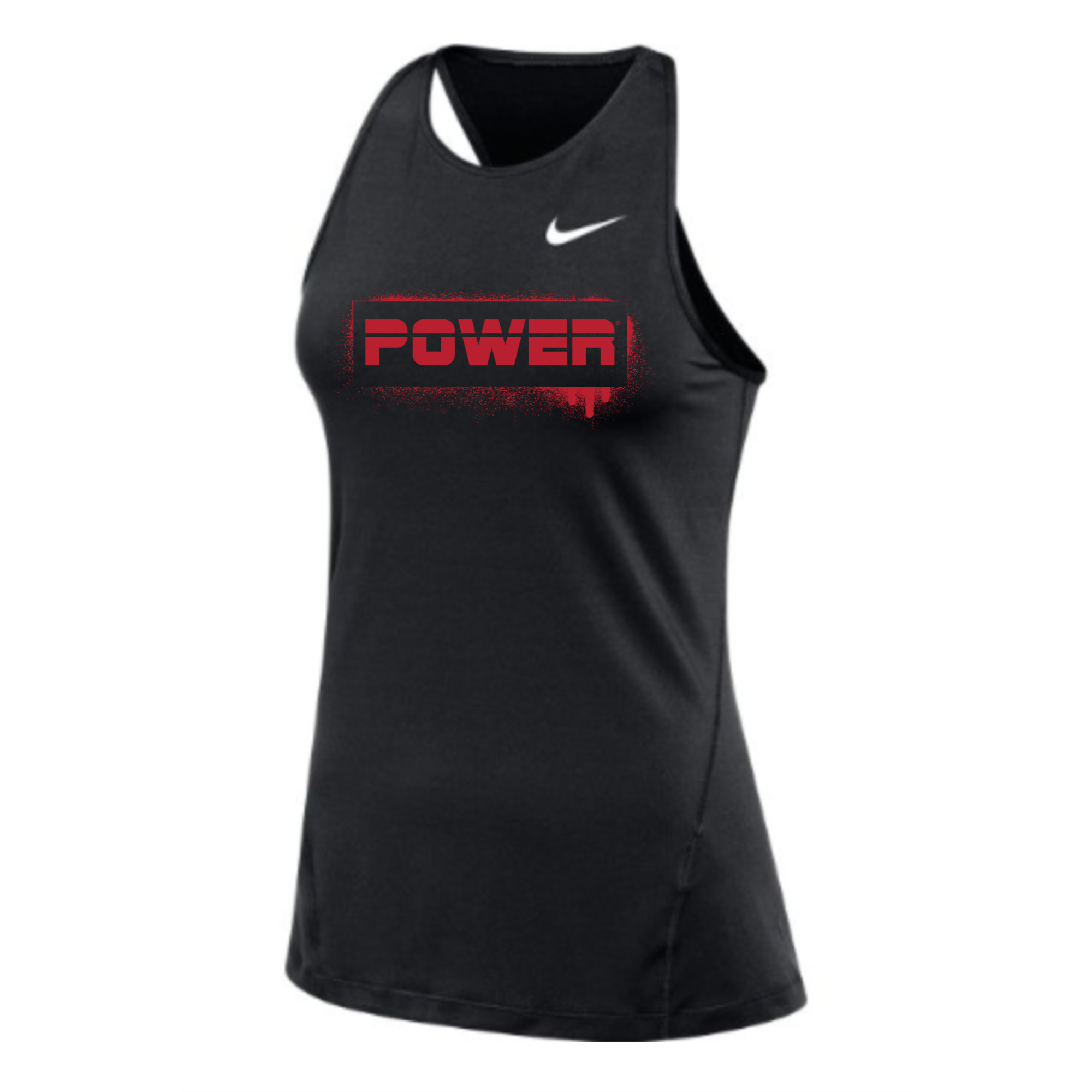 MOSSA Nike Women's All Over Mesh Tank (black) - Power Graffiti Logo