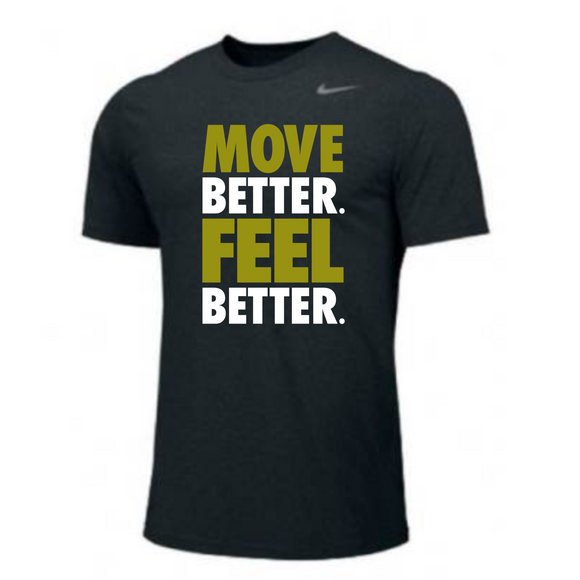 MOSSA Nike Men's Legend Short Sleeve  T-Shirt  (black) - Fight MOVE BETTER FEEL BETTER Logo