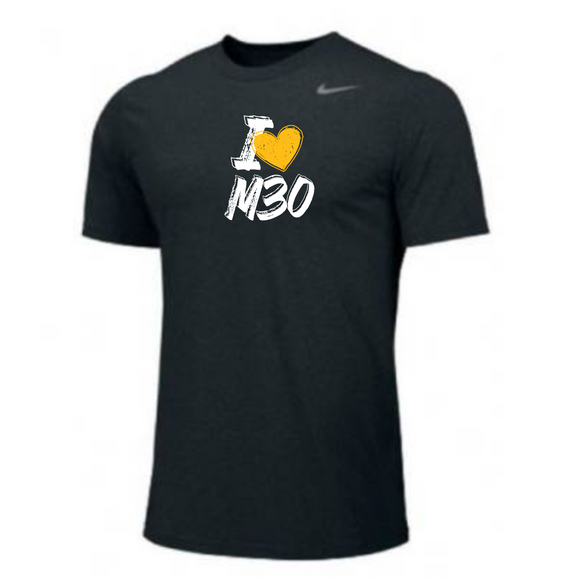 MOSSA Nike Men's Legend Short Sleeve T-Shirt (black) - I HEART M30 Logo