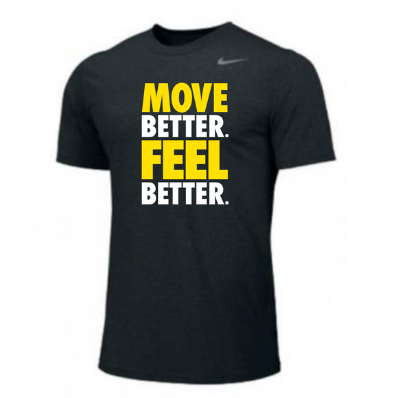 MOSSA Nike Men's Legend Short Sleeve T-Shirt (black) - R30 MOVE BETTER FEEL BETTER Logo