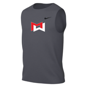 MOSSA Nike Men's Team Legend Sleeveless Crew (carbon heather) - 3D30 "M" Icon Logo