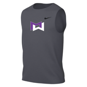 MOSSA Nike Men's Team Legend Sleeveless Crew (carbon heather) - Groove "M" Icon Logo