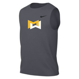 MOSSA Nike Men's Team Legend Sleeveless Crew (carbon heather) - MOVE30 "M" Icon Logo