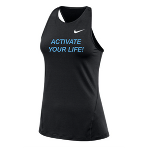 MOSSA Nike Women's All Over Mesh Tank (black) - Active Tagline Logo