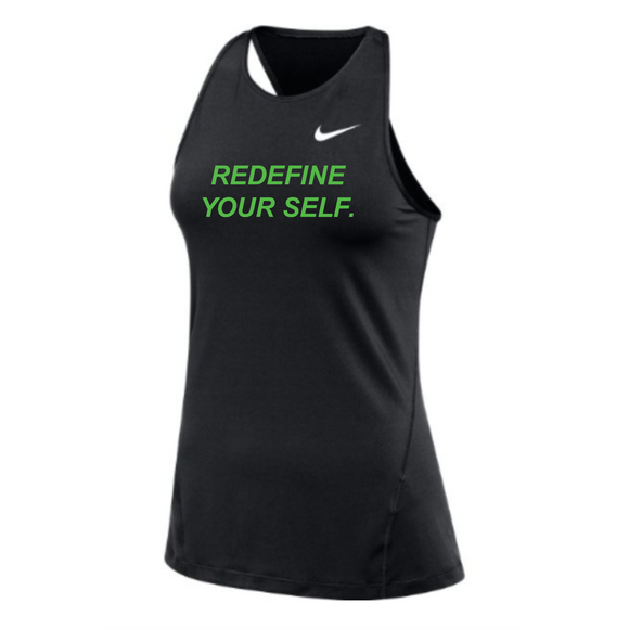MOSSA Nike Women's All Over Mesh Tank  (black) - Centergy Tagline Logo