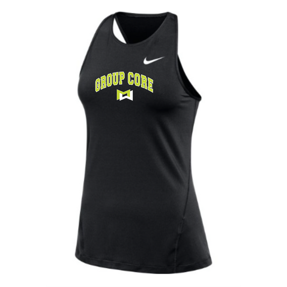 MOSSA Nike Women's All Over Mesh Tank (black) - Core Collegiate Logo