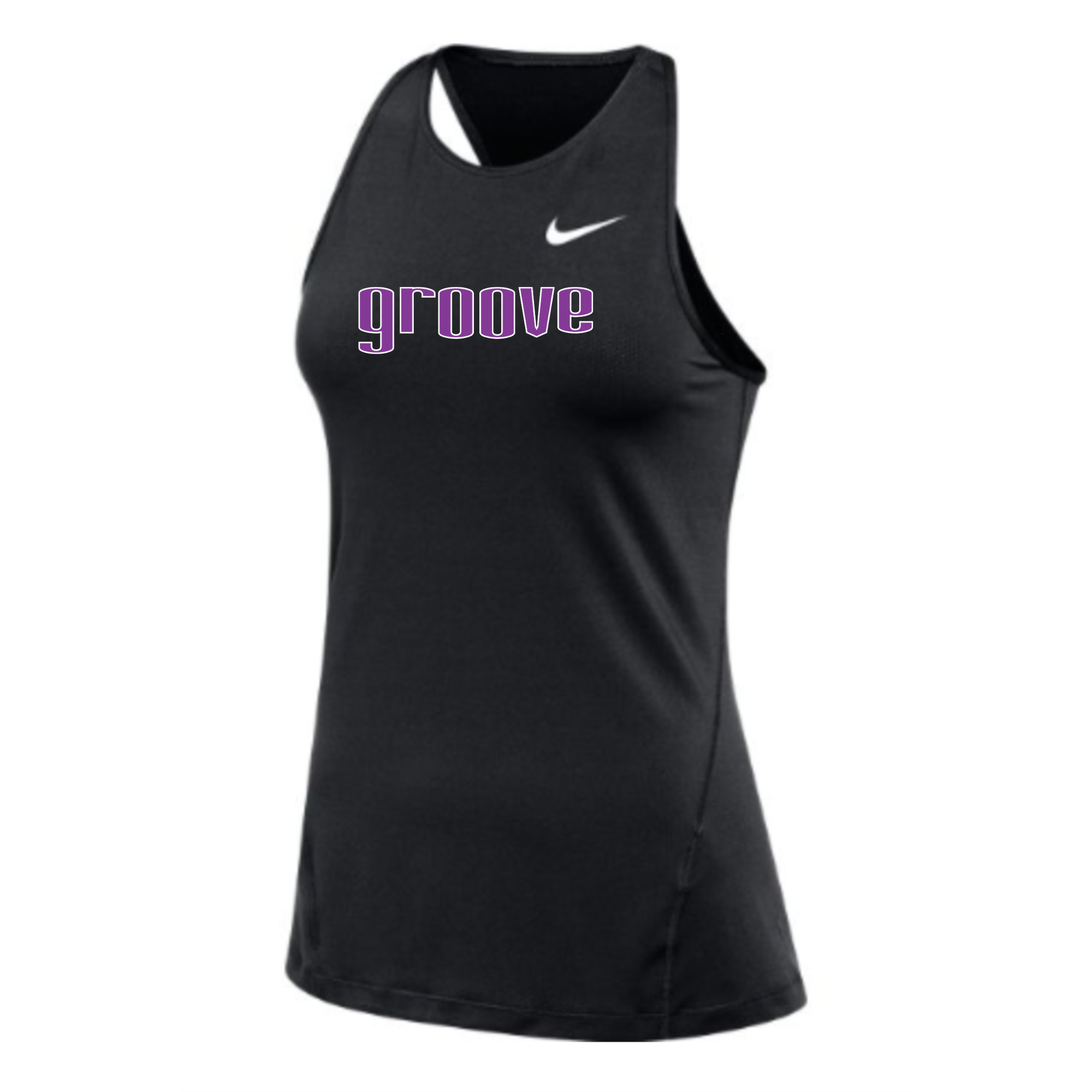MOSSA Nike Women's All Over Mesh Tank (black) - Groove Standard Logo
