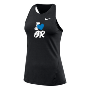 MOSSA Nike Women's All Over Mesh Tank (black) - I HEART GR Logo